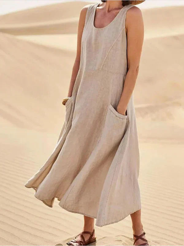 Sylvia™ – Sleeveless Flowy Midi Dress