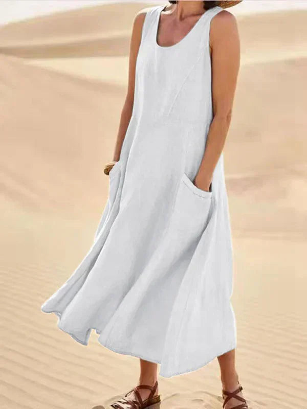 Sylvia™ – Sleeveless Flowy Midi Dress
