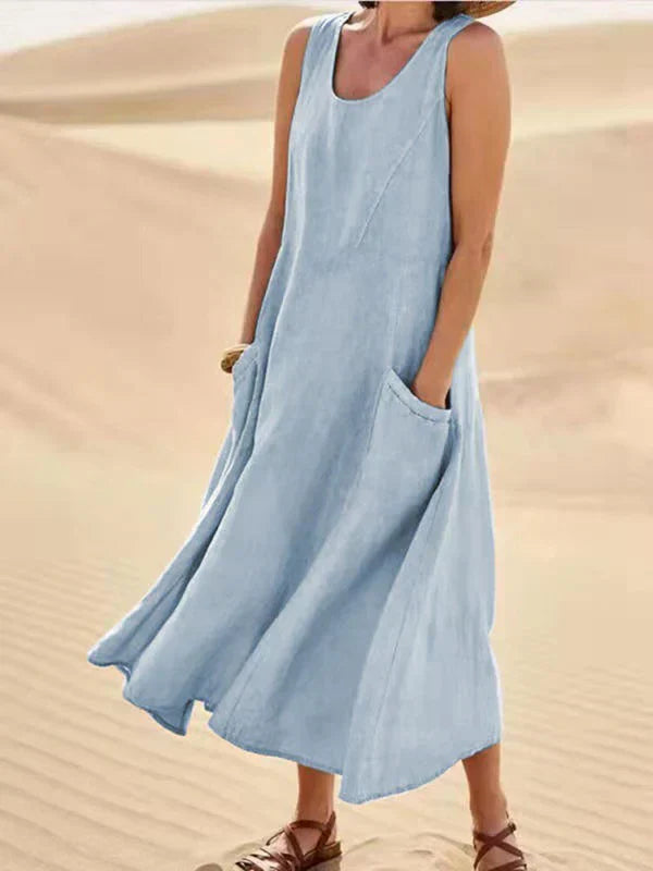 Sylvia™ – Sleeveless Flowy Midi Dress