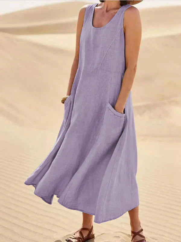Sylvia™ – Sleeveless Flowy Midi Dress
