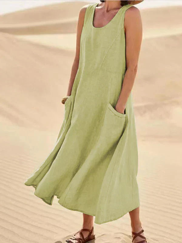 Sylvia™ – Sleeveless Flowy Midi Dress