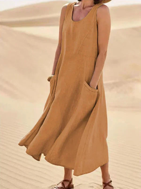 Sylvia™ – Sleeveless Flowy Midi Dress